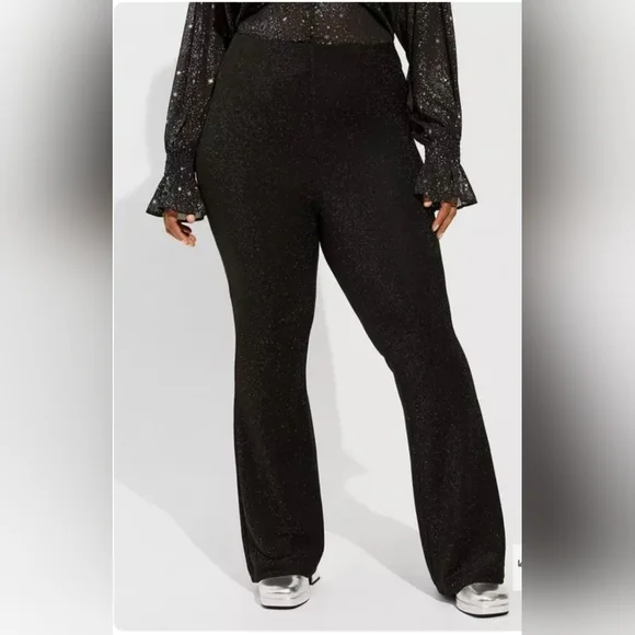 Pull-On Flare Stretch Lurex High-Rise Pant sz 2X 18/20 luxury elegant formal Str - Picture 2 of 10